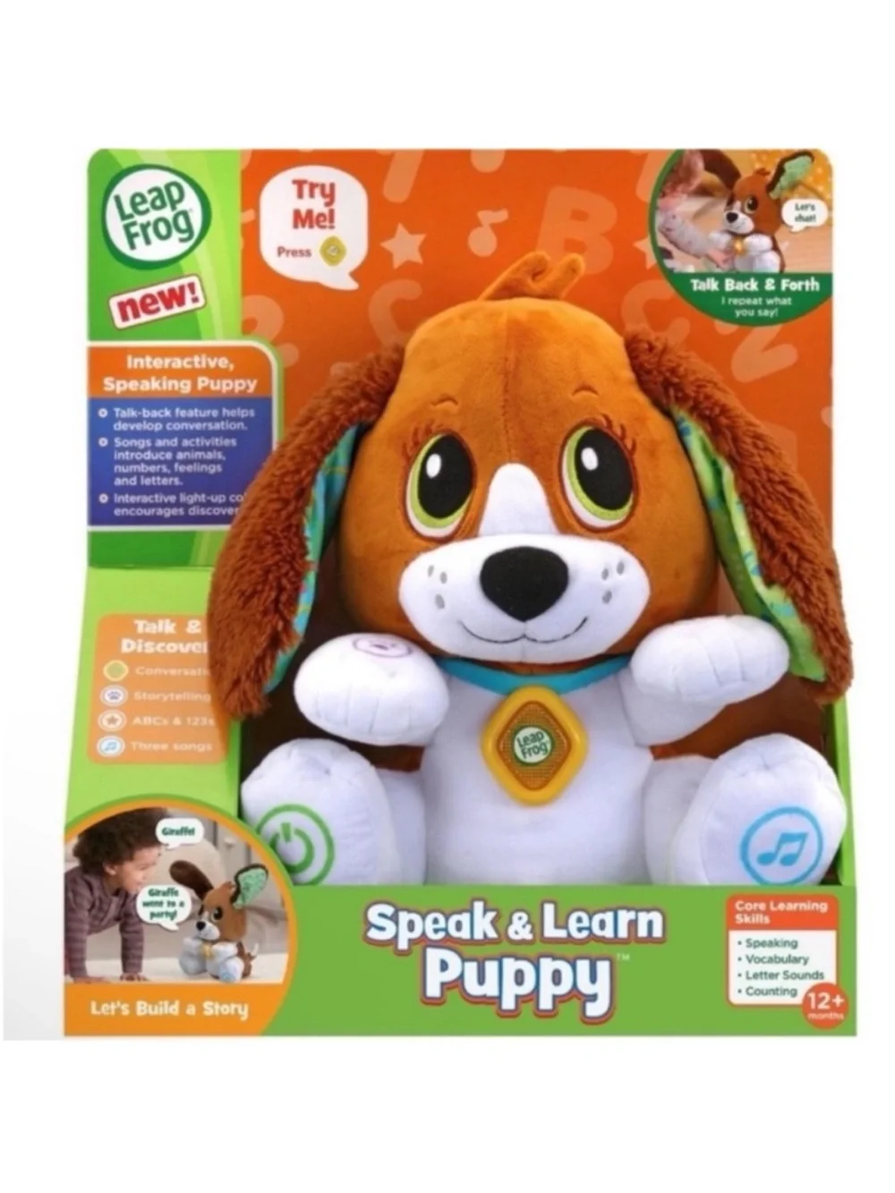 🆕- Leap Frog- Speak & Learn Puppy -Interactive Plush Toy 12mo+ New in Box
